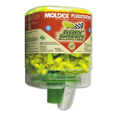 PlugStation Earplug Dispenser, Disposable Plastic Bottle, Foam Earplugs, Green Swirls, Goin' Green