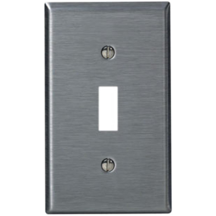 Wall Plate, Midsized, 1-Gang, (1) Toggle Switch, Stainless Steel