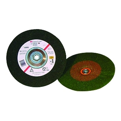 3M 051111-55959 Green Corps Depressed Center Wheel, 7 in Dia, 1/4 in Thick, 5/8 Arbor, 36 Grit
