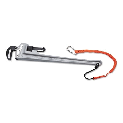 Aluminum Pipe Wrenches, 90 Head Angle, Forged Steel Jaw, 14 in
