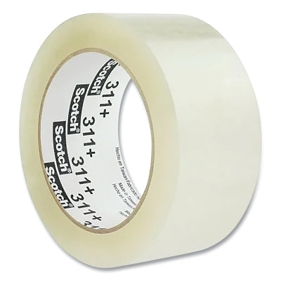 3M 638060-53635 High Tack Box Sealing Tape 311+, 3 in W x 110 yd, 2.05 mil, Clear