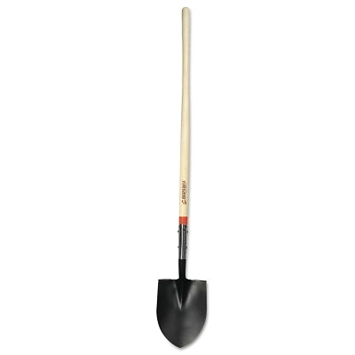 Round Point Digging Shovel, 9.5 in W x 12 in L Blade, 48 in L North American Hardwood Straight Handle, Open-Back