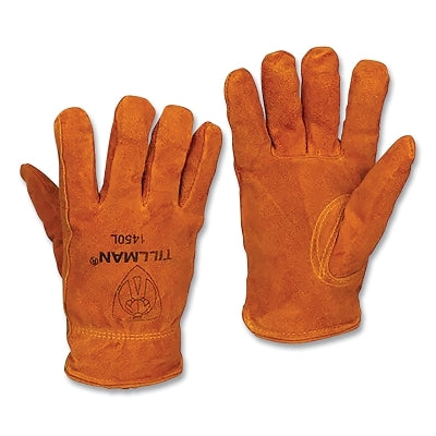 Winter Gloves with Pile Lining, 1450, Premuim Side Split Cowhide, Large, Bourbon Brown