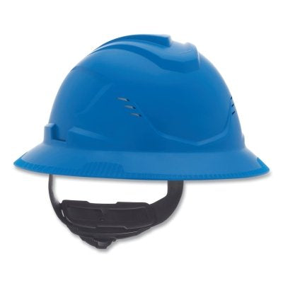V-Gard C1 Hard Hat, Fas-Trac III 4 Point Ratchet, Vented, Blue