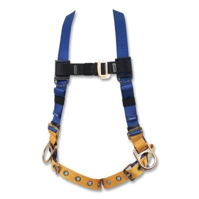 LiteFit Full Body Harness, Back/Hip D-Rings, Medium/Large, Slotted Pass-Thru/Tongue Buckle
