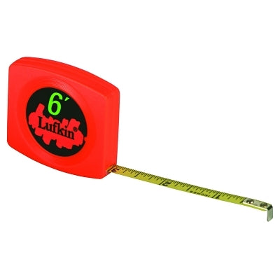 Pee Wee Pocket Measuring Tape, 1/4 in x 10 ft, SAE, Black