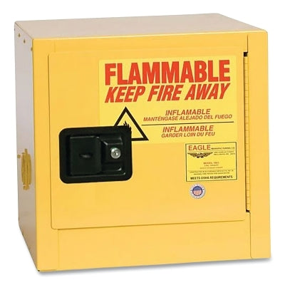 Flammable Liquid Storage Cabinet, Bench Top, Manual-Close Door, 2 gal Cap, Yellow