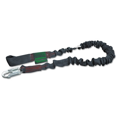 Manyard ll Shock-Absorbing Lanyard, 4ft-6ft, Anchorage Connect, 310lb Cap, Black