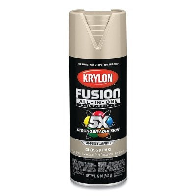 Fusion All-in-One Paints + Primers, 12 oz, Aerosol Can, Gloss Khaki