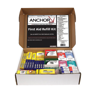 4 Shelf First Aid Cabinet Refill, Includes 1000 Pieces