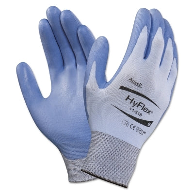 11-518 Polyurethane Palm Coated Gloves, Size 7, Blue/Gray