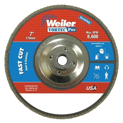 7" Abrasive Flap Disc, Flat, Phenolic Backing