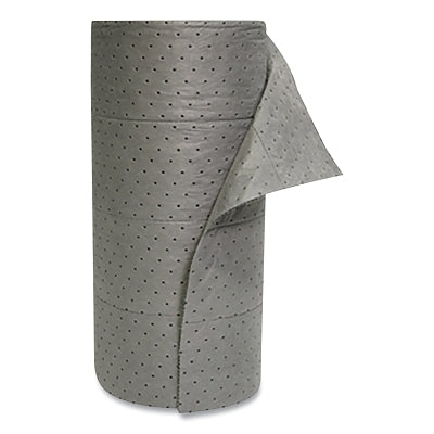 Sorbent Pads and Rolls, 150 ft L x 32 in W, Universal, Premium, Three-Ply, Gray, Roll