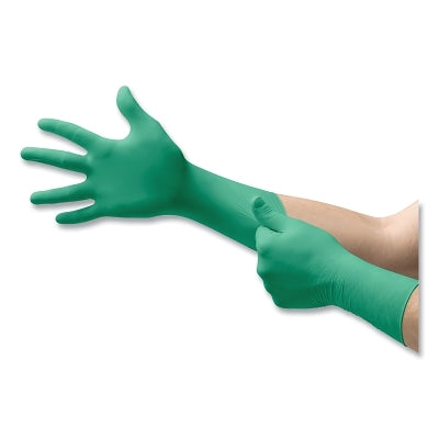 Disposable Nitrile Gloves, Powder Free, 6.3 mil Finger/4.7 mil Palm, Medium, Green