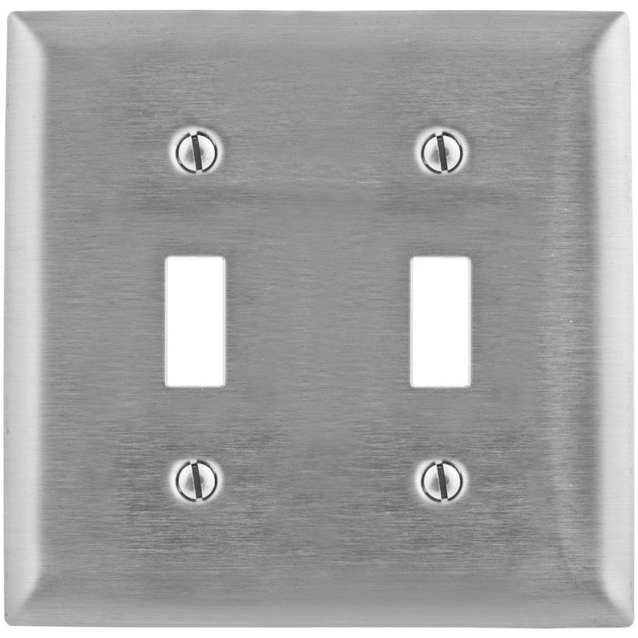2 Gang Jumbo Toggle Switch Stainless Steel Wall Plate
