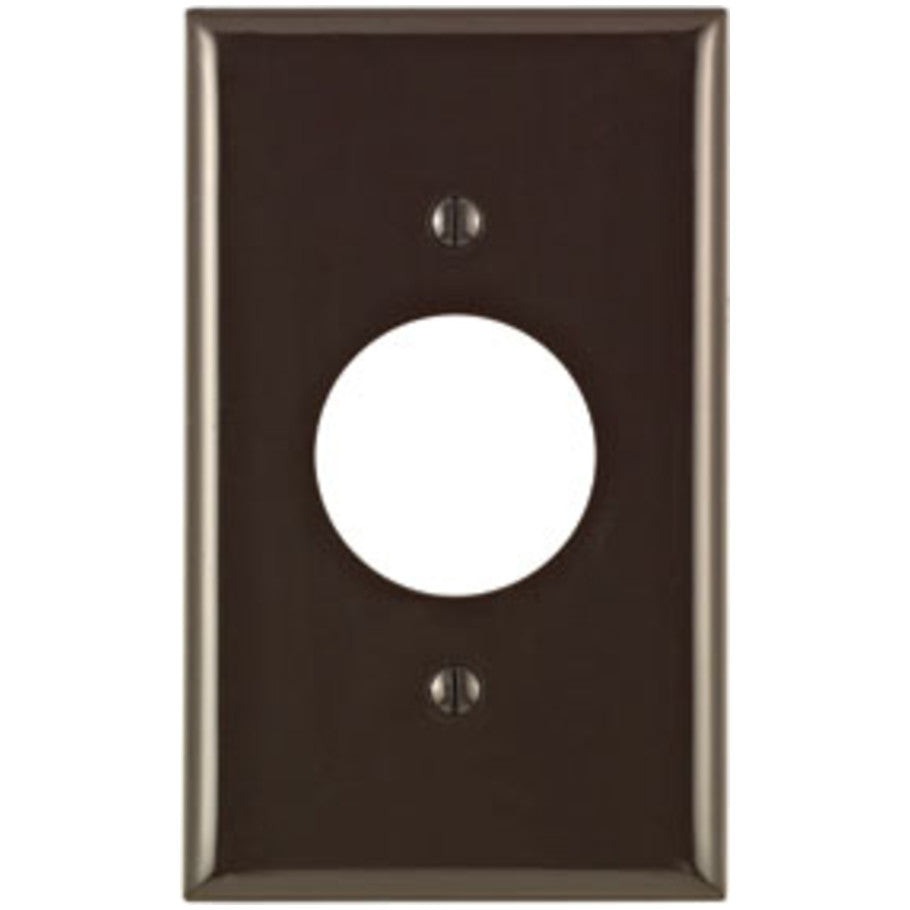 Device Mount Wall Plate For Single 1.406 Inch Dia. Device, 1-Gang, Brown