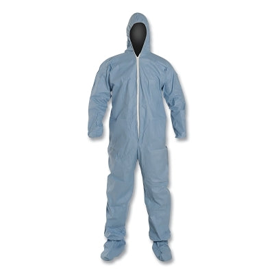 Tempro Coveralls with Attached Hood and Integrated Socks, Blue, X-Large