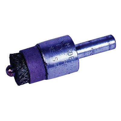 Stem-Mounted Pilot Bonding Brush, Stainless Steel, 1/2 in x 0.004 in, 20,000 rpm, 1/8 in dia Pilot