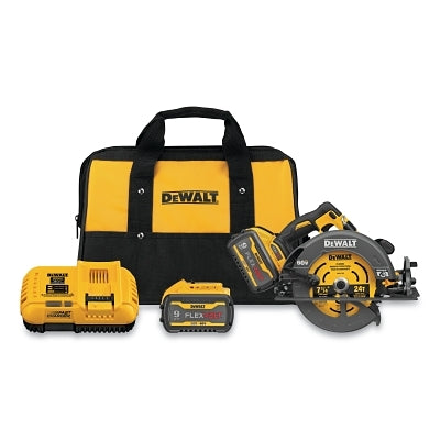 60V MAX* Brushless Cordless Circular Saw, 7-1/4 in dia, 5/8 in Arbor dia, 5800 RPM, Kit Incl Blade/Wrench/Battery/Charger
