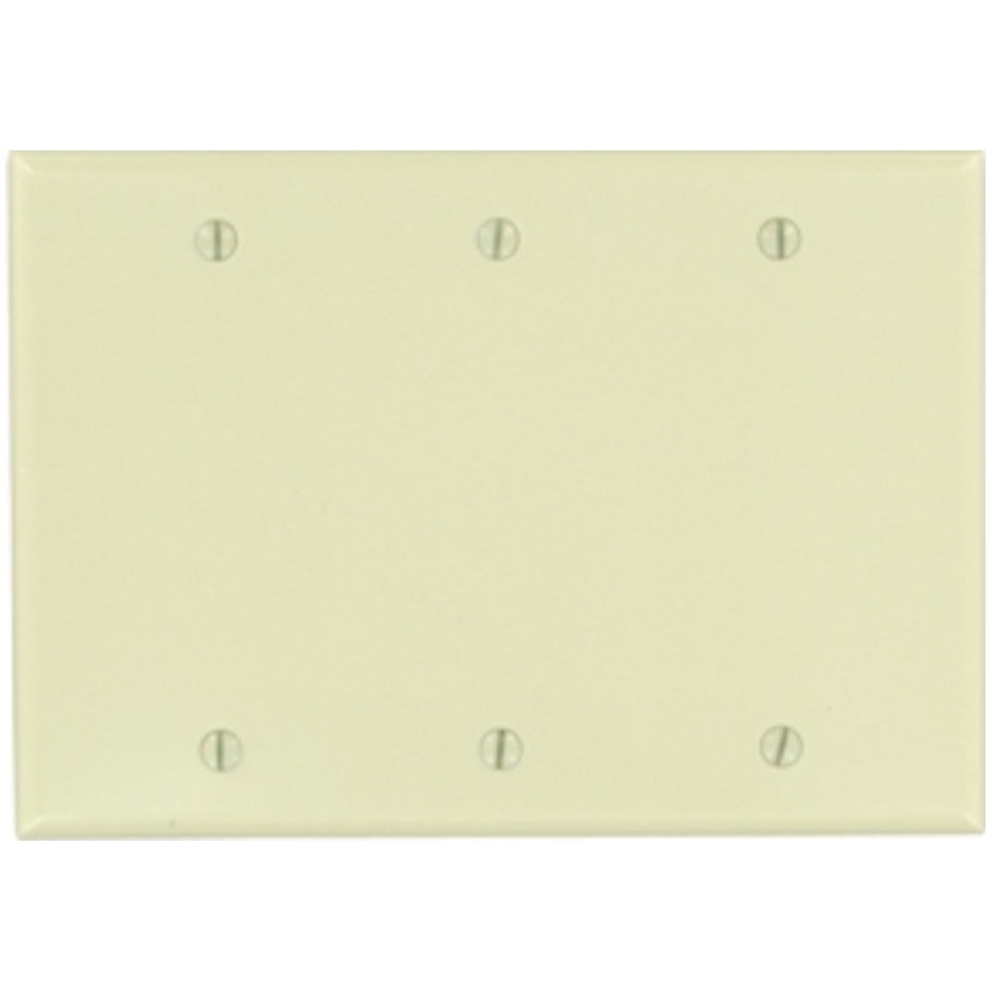 Wall Plate, Blank, 3 Gang, Box Mount, Ivory