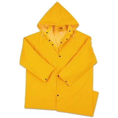 48 in Raincoat with Detachable Hood, 0.35 mm, PVC over Polyester, Yellow, 5X-Large