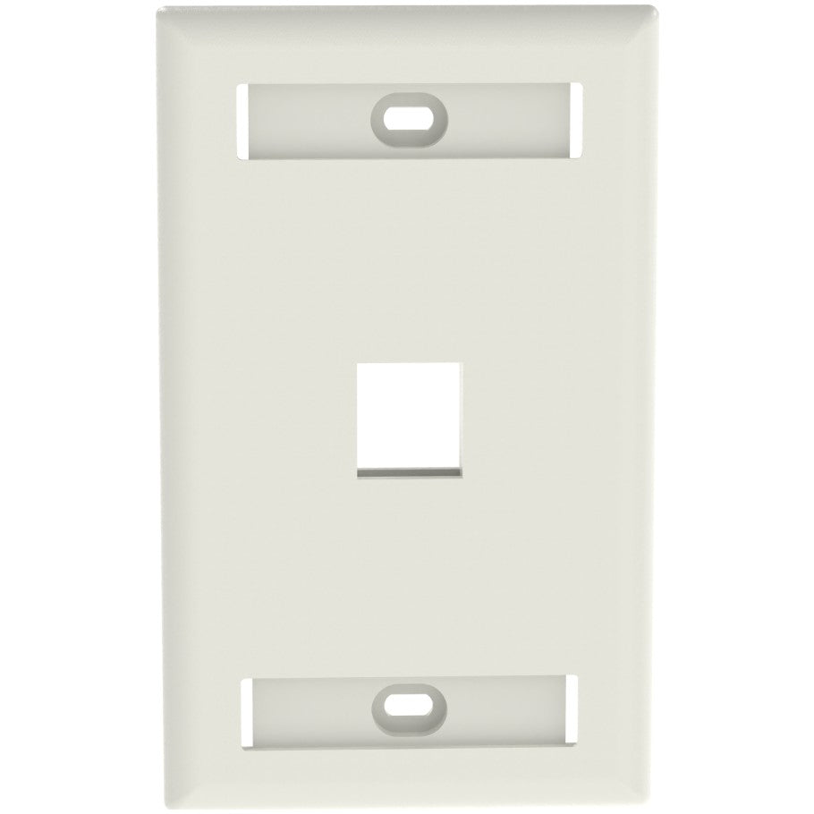 NetKey 1-Gang, Flush Mount Vertical Faceplate, 1-Port, Includes Label and label Covers. Off White