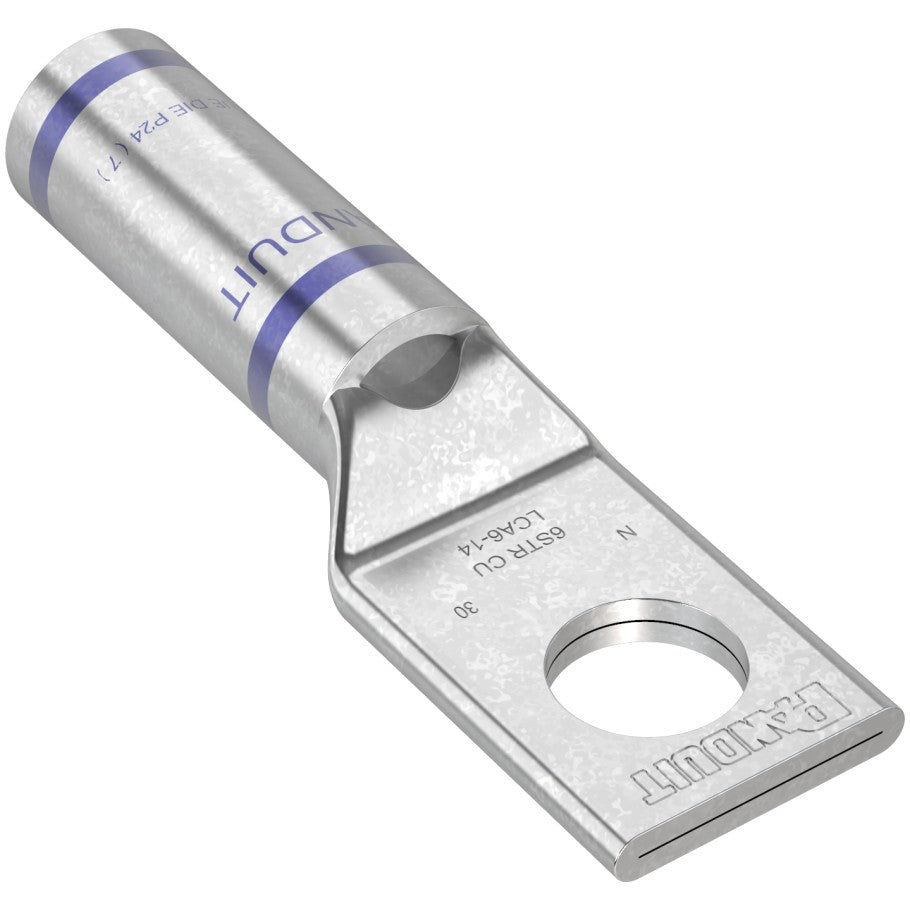 One-Hole Standard Barrel Lug with Inspection Window, 1/4 in., 6 AWG