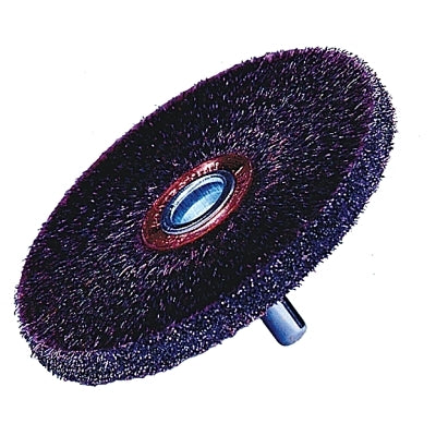 Polyflex Stem-Mounted Conflex Brush, 2 in D x 1/4 in W, .0118 Steel, 20,000 rpm