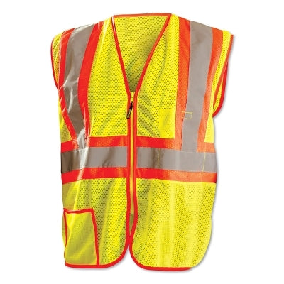 Class 2 Surveyor Style Solid Vests with 3M Scotchlite Reflective Tape, 3X-Large, Hi-Vis Yellow