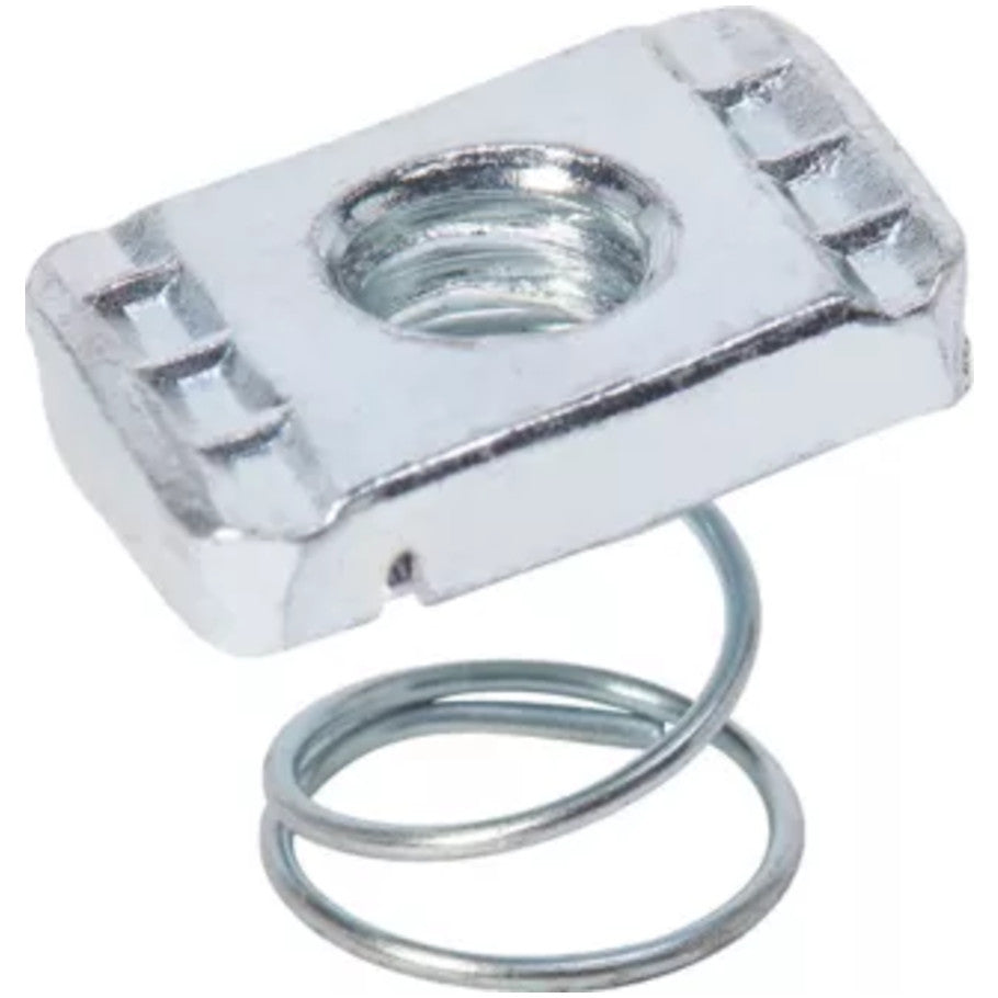 Zinc Plated Spring Nut with Spring, 8-32 Thread