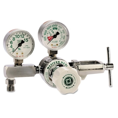 Oxygen Flow Gauge Regulator, 2 to 15 LPM, 3000 psi Inlet, CGA 870 Yoke