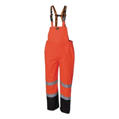 5404AU/5405AU HV 300D Ripstop Waterproof Safety Bib Pant, Large, Orange