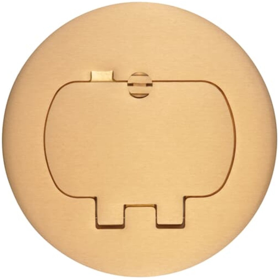 Metallic Round Duplex Floor Box Cover, 2-Doors