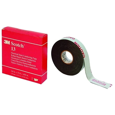 3M 150176 Electrical Semi-Conducting Tape 13, 3/4 in x 15 ft, 0.76 mm, Printed, Black
