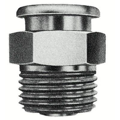 Button Head Fittings, Straight, 1 1/16 in, Male/Male, 1/2 in (NPTF)