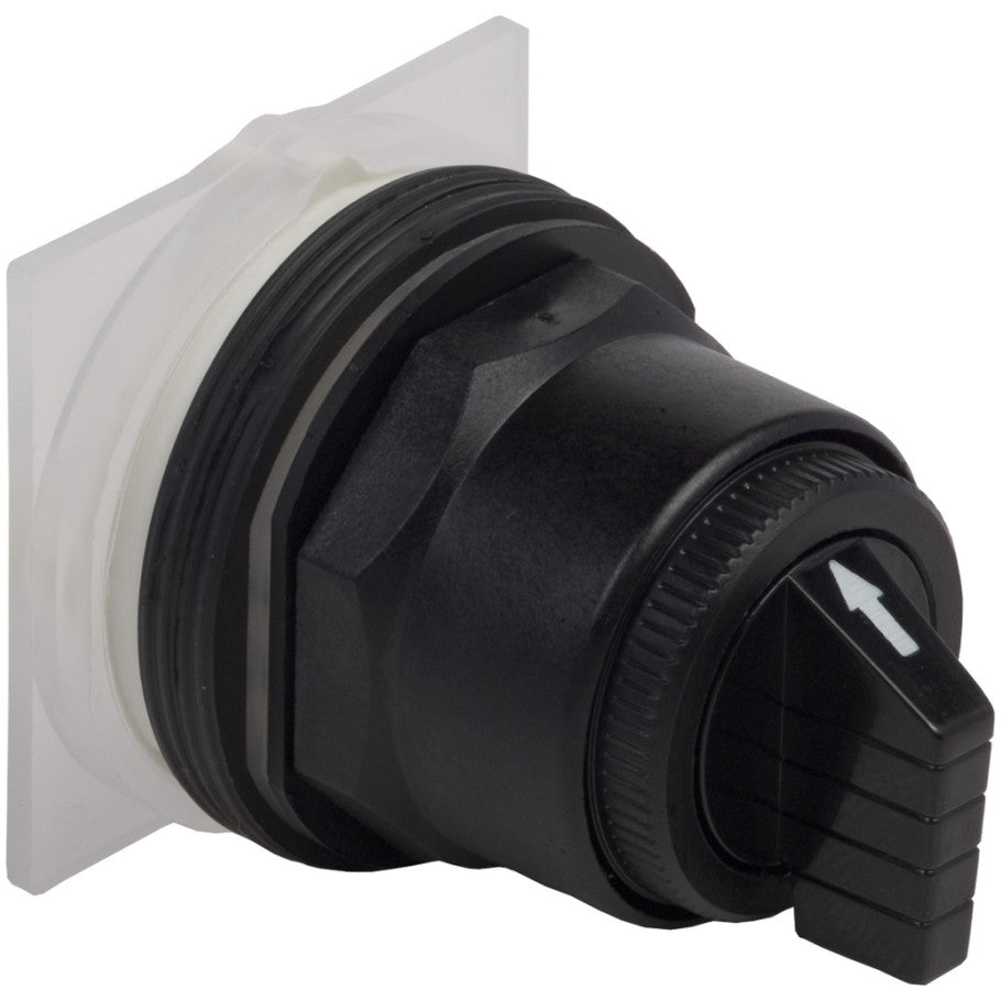 Harmony 9001SK Series Selector Switch, Plastic, 3-Position, 1-Pole, Black, 30 mm Mounting Dia. Black