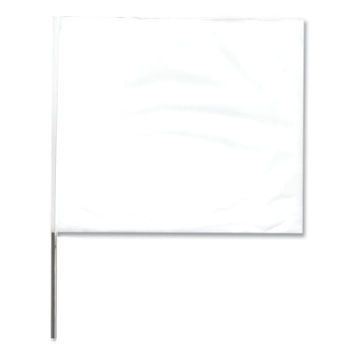 Stake Flag, 4 in x 5 in, 24 in H, White