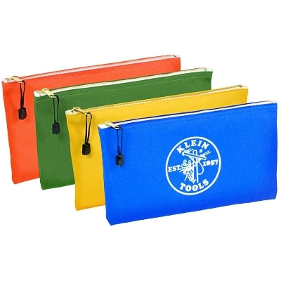 Canvas Zipper Bag Assortments, 12 1/2 in X 7 in, 4 per Pack