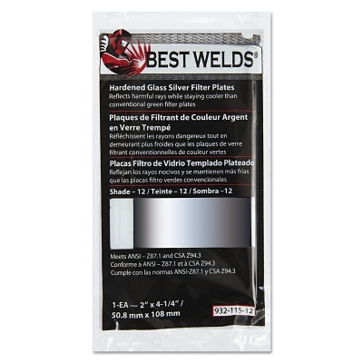 Glass Silver Mirror Filter Plate, Silver/12, 2 in x 4.25 in, Glass