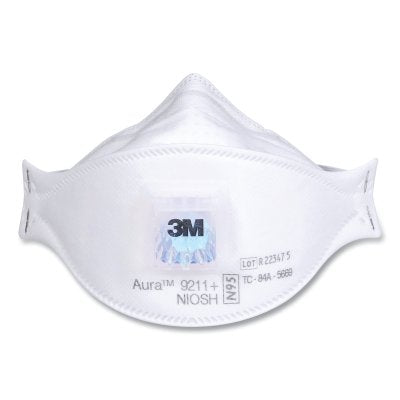 3M 7100303148 Aura Series N95 Particulate Disposable Respirator, White, Polypropylene
