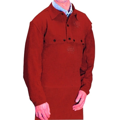 Leather Bib, 20 in L, Snaps Closure, One Size Fits Most, Golden Brown