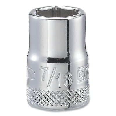 Socket, 3/8 in Drive, 7/16 in Opening, 6-point, Standard