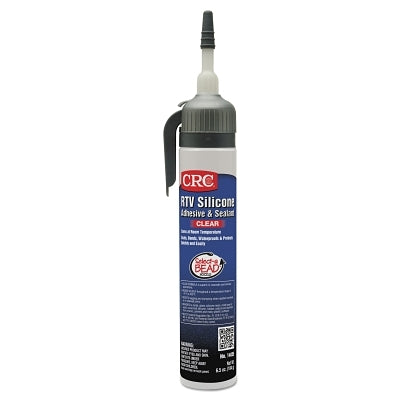 RTV Silicone Adhesive and Sealant, 8 oz Pressurized Tube with Select-A-BEAD Nozzle, 6.5 wt oz, Clear