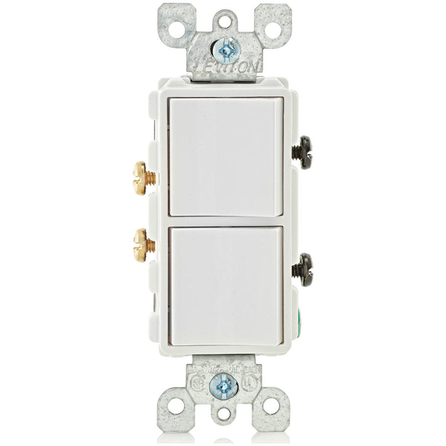 Decora 1-Pole/1-Pole Combination Switch, 15A, 120/277V, White