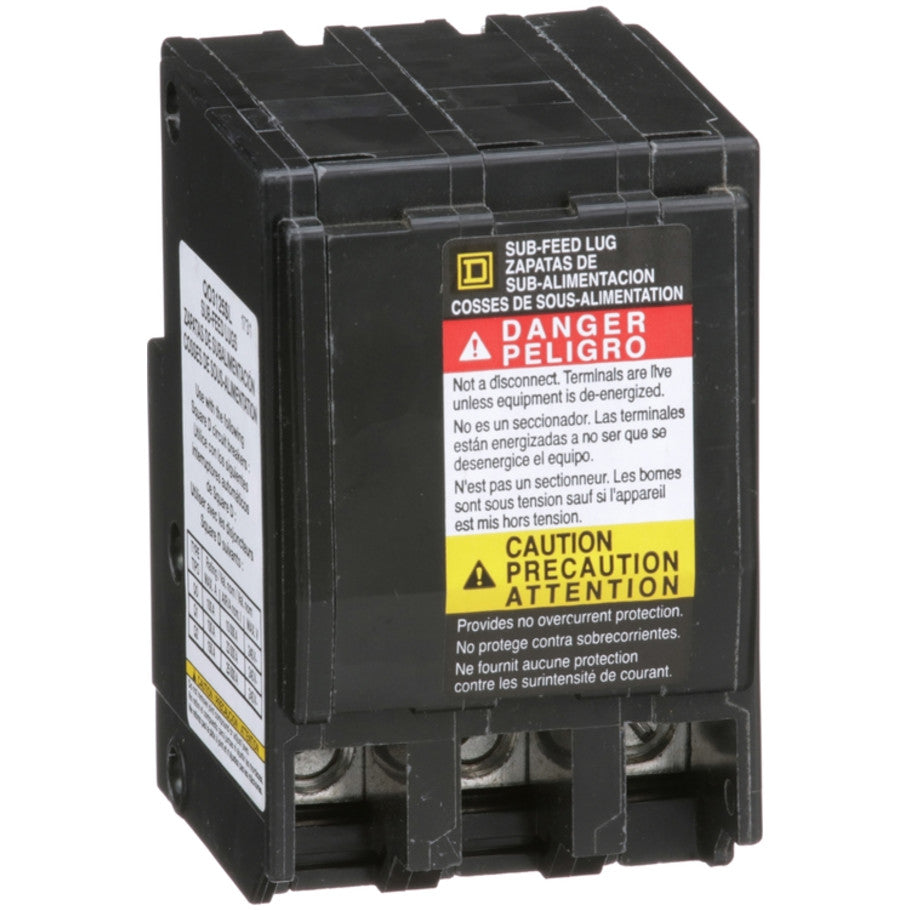 Mini circuit breaker accessory, QO, lug kit, 125A, 3 pole, 3 spaces, subfeed
