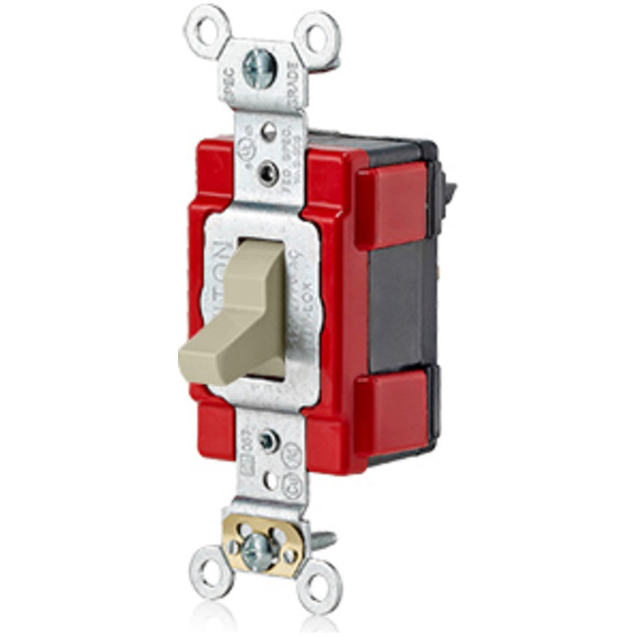 Toggle Switch, Extra Heavy Duty, 20A, 120/277V, 1-Pole, Ivory