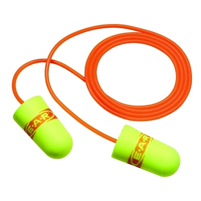 3M 311-1254 E-A-Rsoft SuperFit Earplugs, Polyurethane, Red/Yellow, Corded