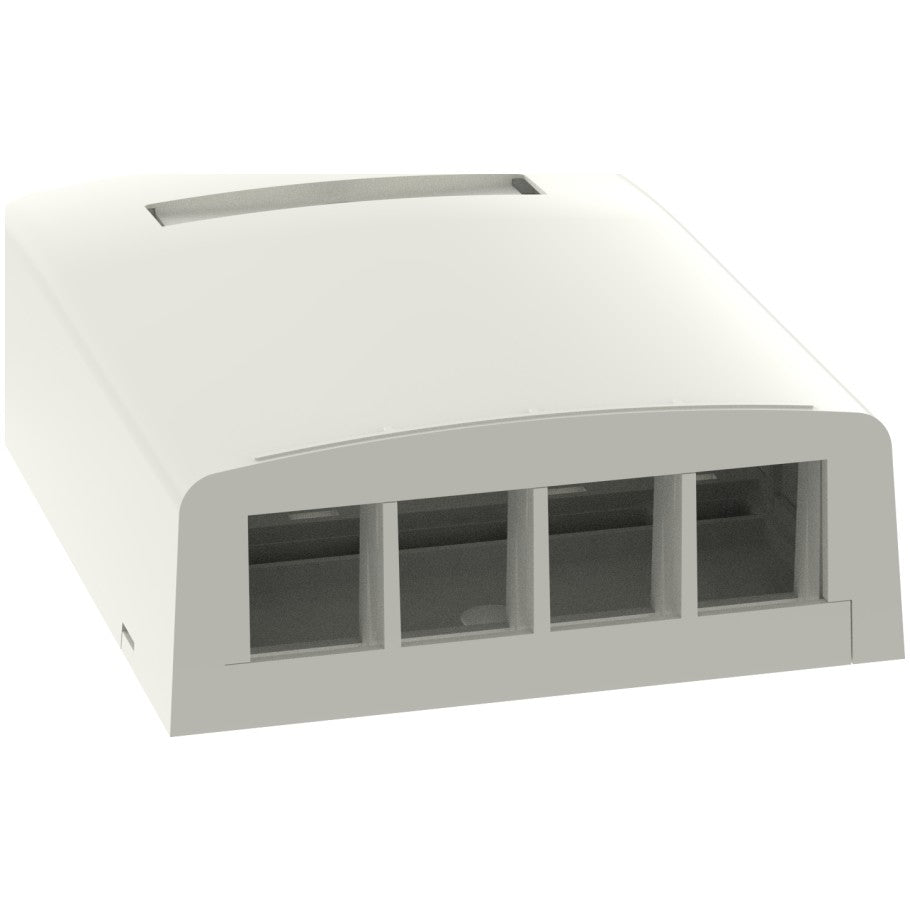 NetKey Elongated Surface Mount Box, 4-Port, Off White