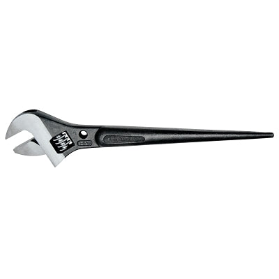 Adjustable-Head Construction Wrench, Spud, 11 in L, 1-5/16 in Jaw Opening, Black Oxide