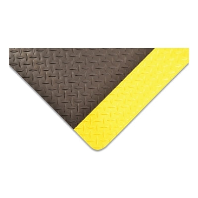 Cushion Trax Anti-Fatigue Workstation Mat, 479, 9/16 in x 2 ft W x 3 ft L, Vinyl/PVC Foam, Black/Yellow